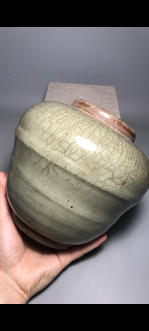 古玩陶瓷清早期?龍泉哥釉罐拍賣，當前價格240元