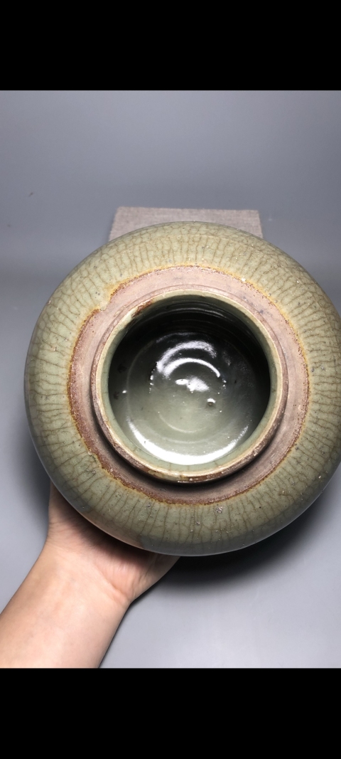 古玩陶瓷清早期?龍泉哥釉罐拍賣，當前價格240元