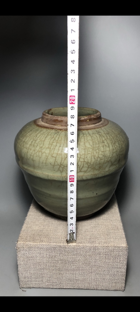 古玩陶瓷清早期?龍泉哥釉罐拍賣，當前價格240元