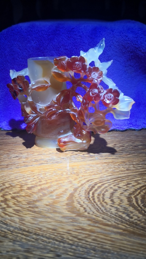 古玩玉器清末民初.俏色瑪瑙筆筒拍賣,當前價格3800元