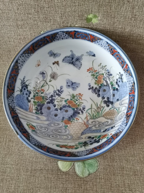 古玩陶瓷【極精美大碗】晚清民國青花五彩描金 香櫞大碗拍賣,當前價格1500元