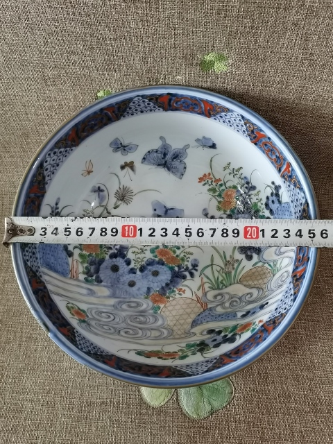 古玩陶瓷【極精美大碗】晚清民國青花五彩描金 香櫞大碗拍賣,當前價格1500元