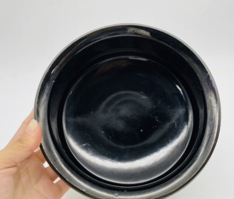 古玩陶瓷黑釉旋紋高足碗拍賣,當前價格298元