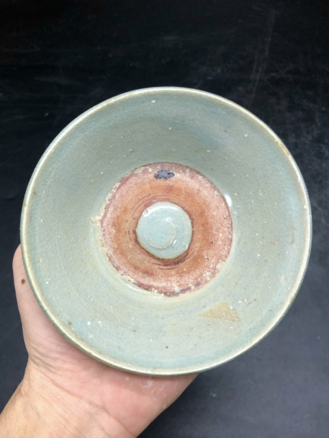 古玩陶瓷元代龍泉窯青瓷盞拍賣,當前價格550元