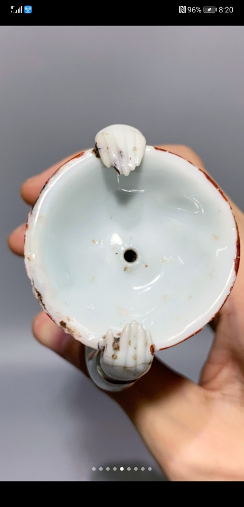 古玩陶瓷德化窯童子燈臺拍賣，當前價格600元