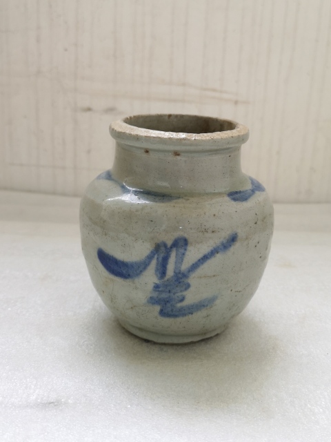 古玩陶瓷吉語紋青花罐拍賣,當前價格450元