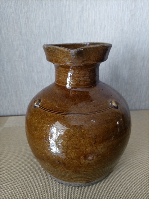 古玩陶瓷清代:醬釉壺拍賣,當前價格1280元
