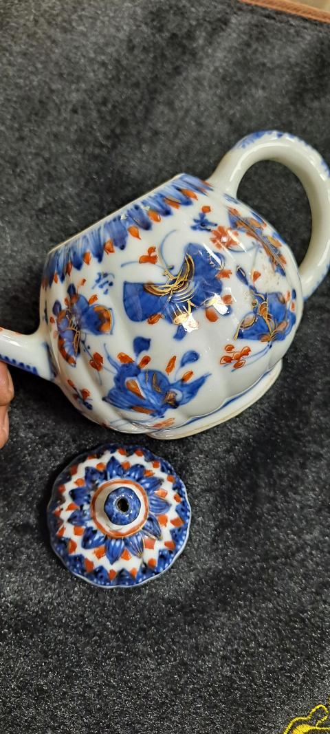 古玩陶瓷康熙青花釩紅描金壺拍賣,當前價格7500元