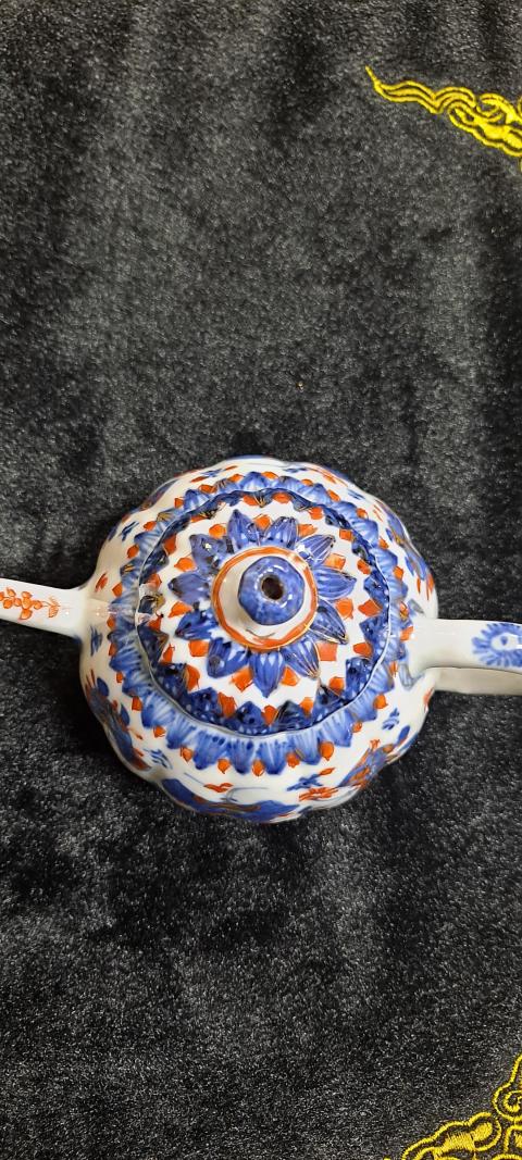 古玩陶瓷康熙青花釩紅描金壺拍賣,當前價格7500元
