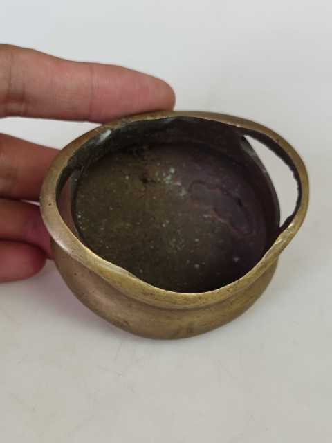 古玩陶瓷民國(guó)時(shí)期黃銅三足鳳眼爐拍賣,當(dāng)前價(jià)格1580元