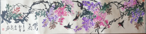 古玩字畫國家花鳥名家安徽美協(xié)李泉花鳥手卷拍賣,當(dāng)前價格499元