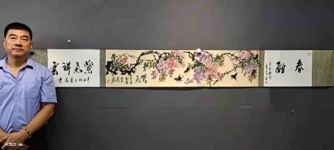古玩字畫國家花鳥名家安徽美協(xié)李泉花鳥手卷拍賣,當(dāng)前價格499元