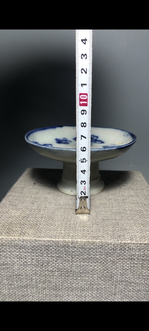 古玩陶瓷【清代】蝶紋青花高足盤【傳世佳品】拍賣，當前價格599元
