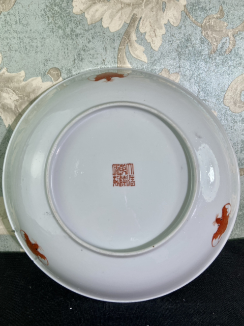 古玩陶瓷粉彩百花不落地盤拍賣，當前價格3500元
