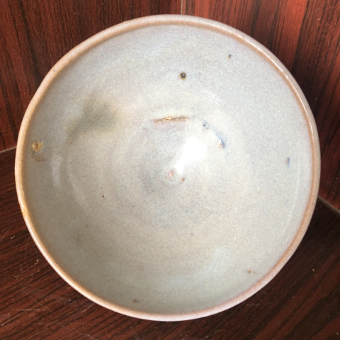 古玩陶瓷元鈞窯天藍釉綠斑碗拍賣，當前價格9500元