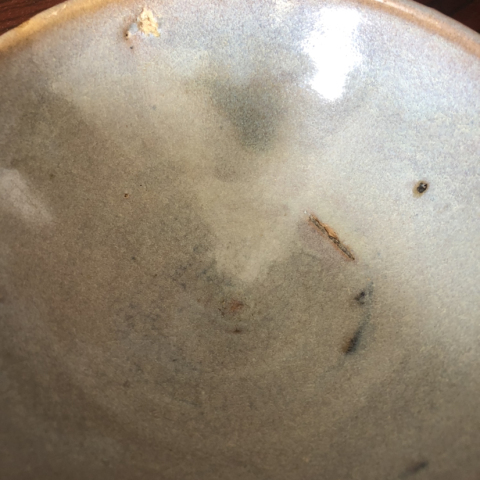 古玩陶瓷元鈞窯天藍釉綠斑碗拍賣，當前價格9500元