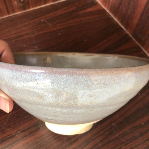 古玩陶瓷元鈞窯天藍釉綠斑碗拍賣，當前價格9500元