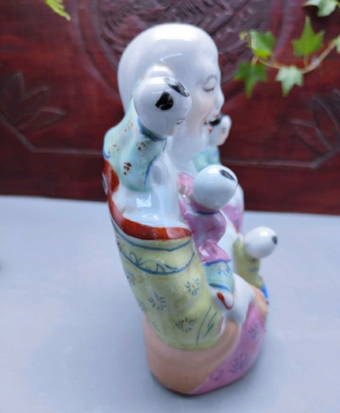 古玩陶瓷粉彩五子鬧佛塑像拍賣，當前價格1298元