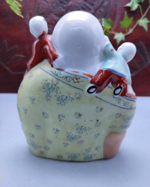 古玩陶瓷粉彩五子鬧佛塑像拍賣，當前價格1298元