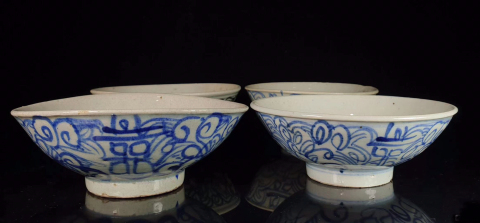 古玩陶瓷清.囍字紋青花碗4個200拍賣,當(dāng)前價格200元