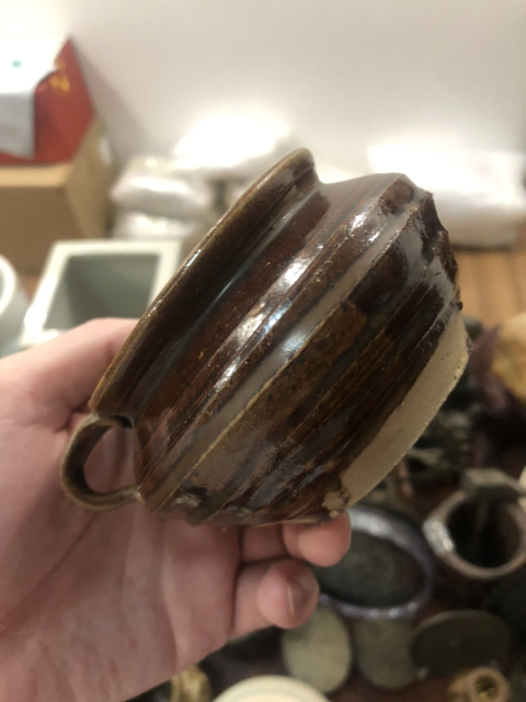 古玩陶瓷明代 褐釉 單耳罐拍賣,當前價格188元