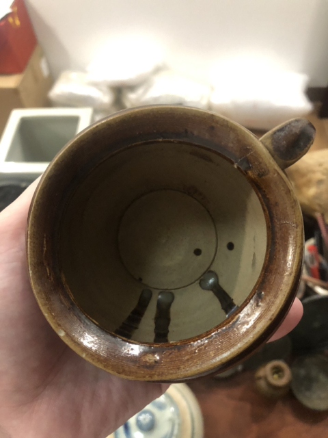 古玩陶瓷明代 褐釉 單耳罐拍賣,當前價格188元