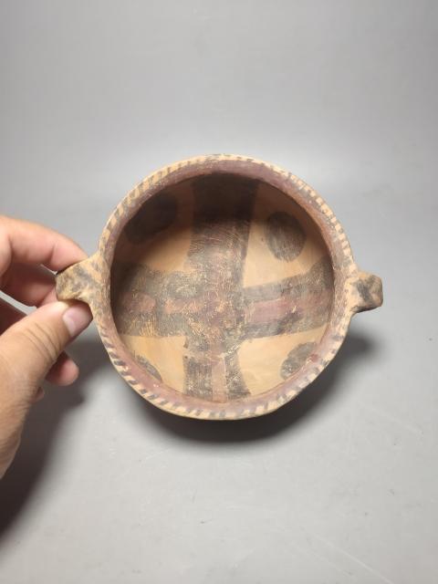 古玩陶瓷馬家窯太陽紋彩繪雙耳罐(精品彩陶)拍賣,當前價格5500元