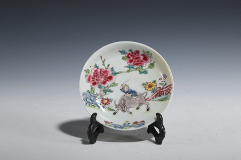 古玩陶瓷清·雍正/粉彩人物紋盤拍賣，當前價格8800元