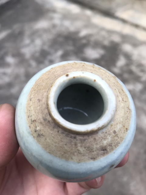 古玩陶瓷清中期山水紋青花罐文房水呈拍賣,當前價格799元