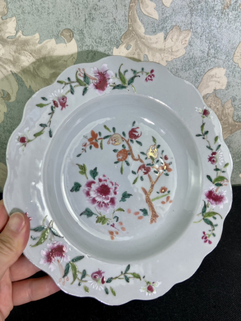古玩陶瓷清雍正粉彩牡丹佛手紋花口盤拍賣,當前價格1996元
