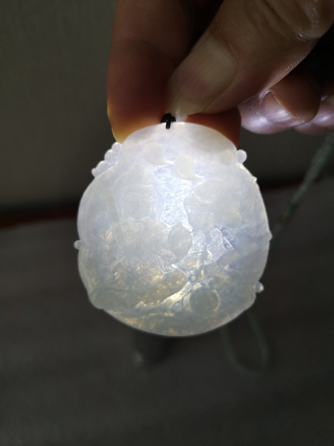 古玩玉器翡翠觀音牌拍賣，當(dāng)前價(jià)格680元