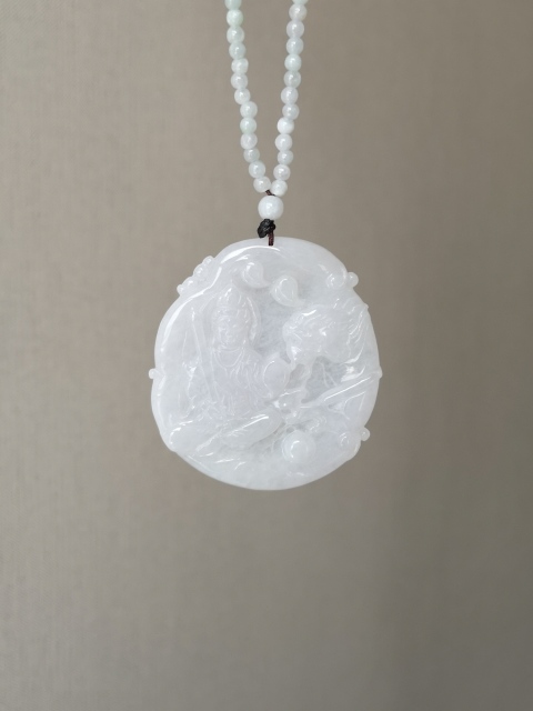 古玩玉器翡翠觀音牌拍賣，當(dāng)前價(jià)格680元
