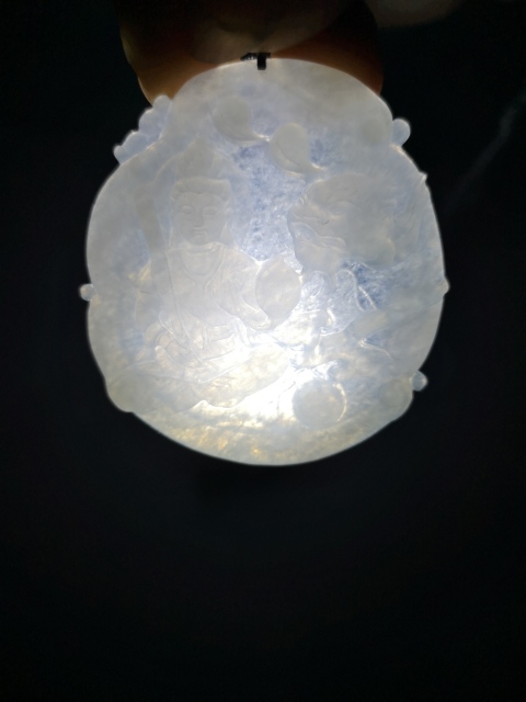 古玩玉器翡翠觀音牌拍賣，當(dāng)前價(jià)格680元