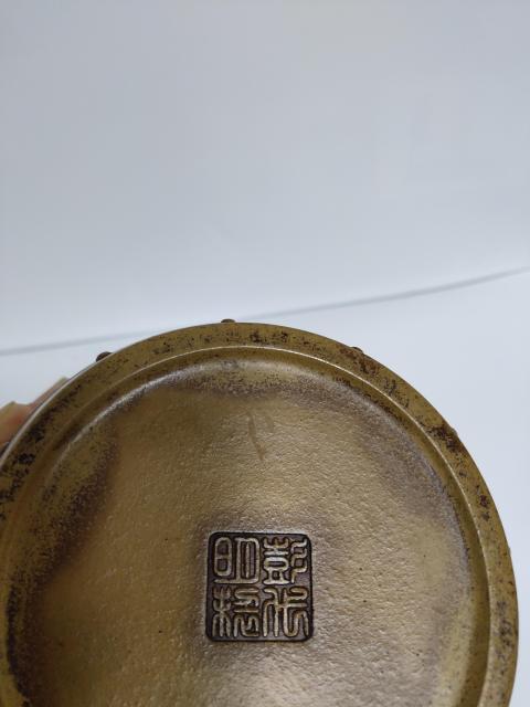 古玩陶瓷彭代明制款鼓形蓋罐拍賣,當前價格369元