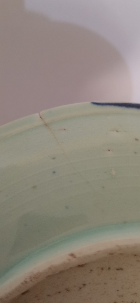古玩陶瓷柳蔭雙駿圖青花盤拍賣，當前價格1800元