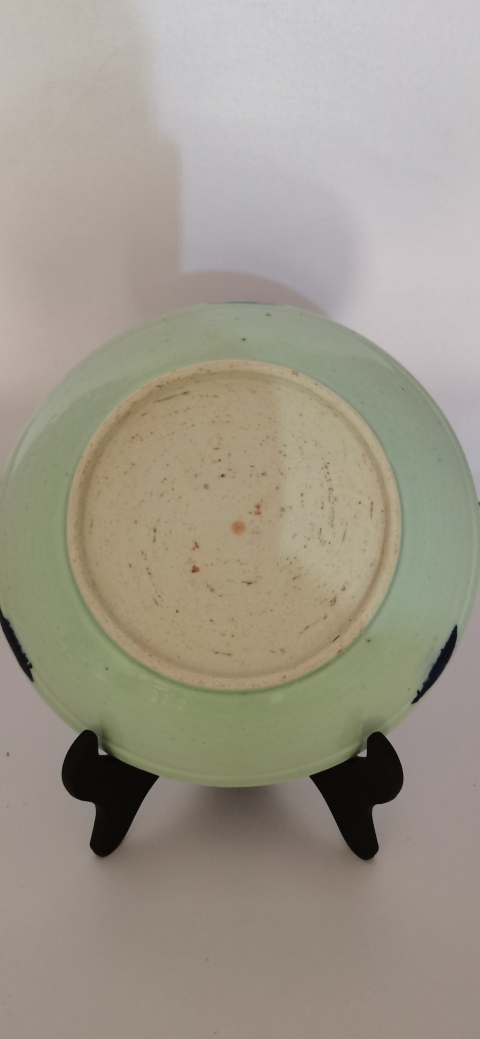 古玩陶瓷柳蔭雙駿圖青花盤拍賣，當前價格1800元