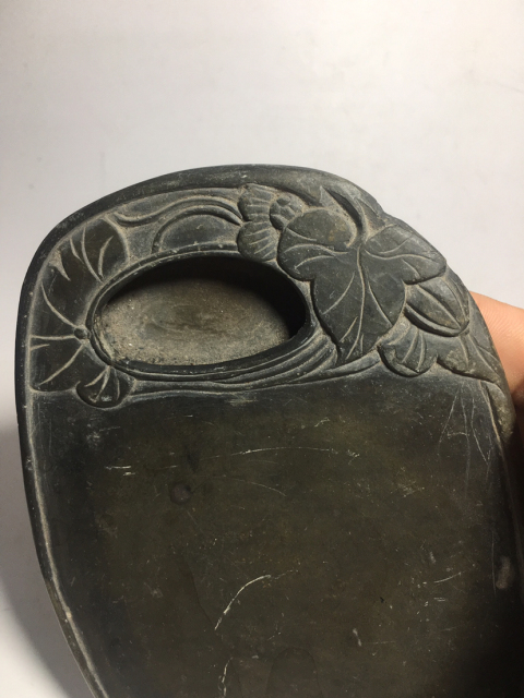 古玩雜項精美荷花紋硯臺拍賣,當前價格1888元