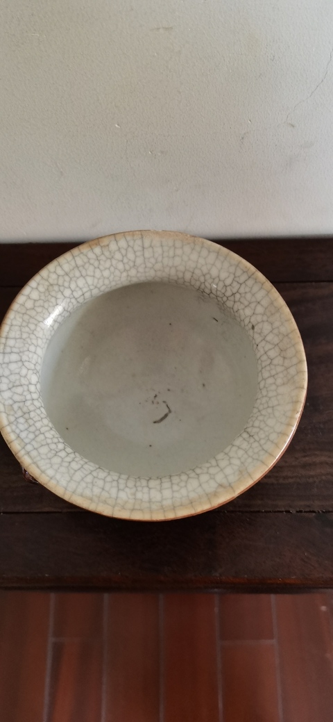 古玩陶瓷哥釉地鐵銹釉雙鋪首圈足缽式香爐拍賣,當前價格4500元