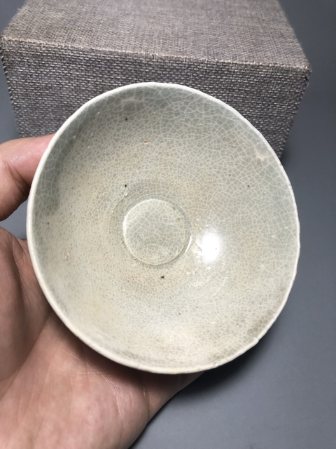 古玩陶瓷【宋代百碎級開片】景德鎮窯系青白釉雞心茶盞【估價大幾千元】拍賣，當前價格969元