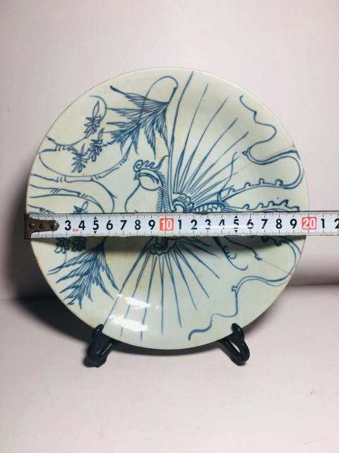 古玩陶瓷（已保真帶證書）雍正秀竹鳳紋青花盤拍賣，當前價格0元
