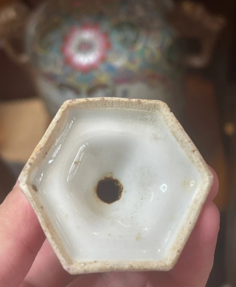 古玩陶瓷民國(guó)胭脂紅匝道調(diào)料手把件拍賣，當(dāng)前價(jià)格999元