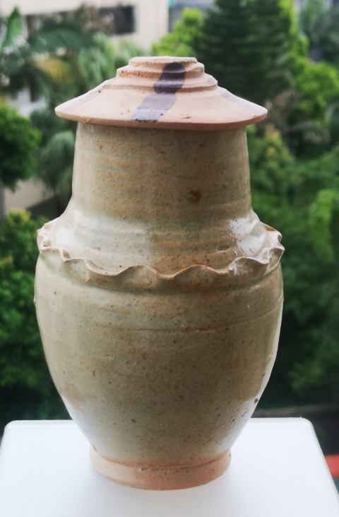 古玩陶瓷精品.宋代將樂窯青釉水波紋蓋罐(960年-1279年)拍賣,當前價格2180元