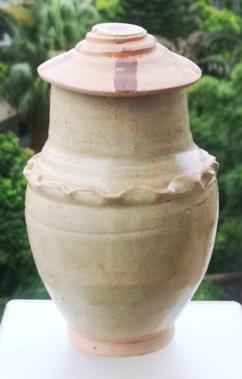 古玩陶瓷精品.宋代將樂窯青釉水波紋蓋罐(960年-1279年)拍賣,當前價格2180元