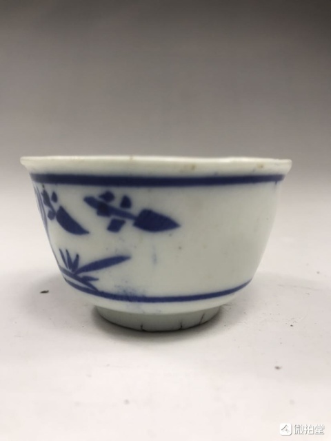 古玩陶瓷青花杯拍賣,當前價格180元
