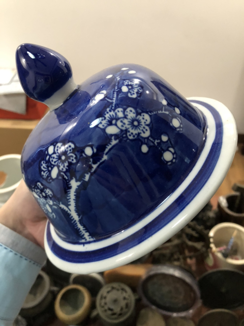 古玩陶瓷青花留白梅紋將軍罐拍賣，當前價格666元