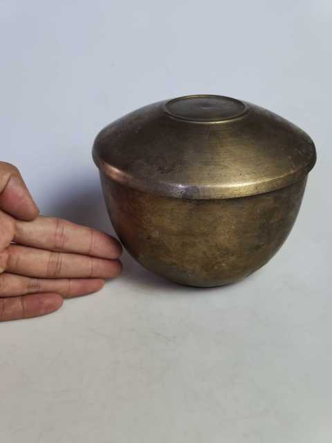 古玩雜項(xiàng)清晚傳世黃亮黃銅蓋碗拍賣，當(dāng)前價(jià)格1999元