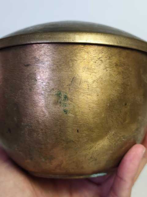 古玩雜項(xiàng)清晚傳世黃亮黃銅蓋碗拍賣，當(dāng)前價(jià)格1999元