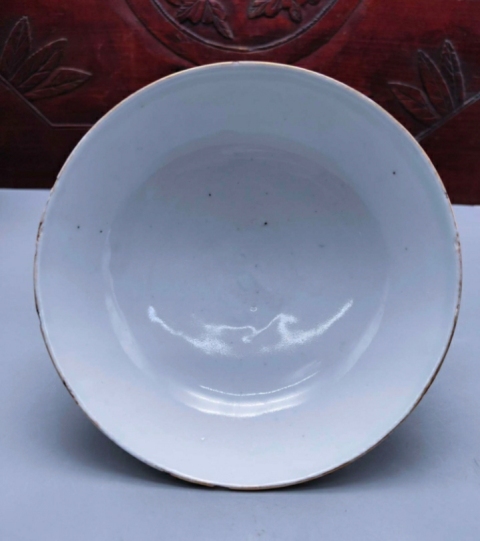 古玩陶瓷胭脂紅山水紋碗拍賣,當前價格1元
