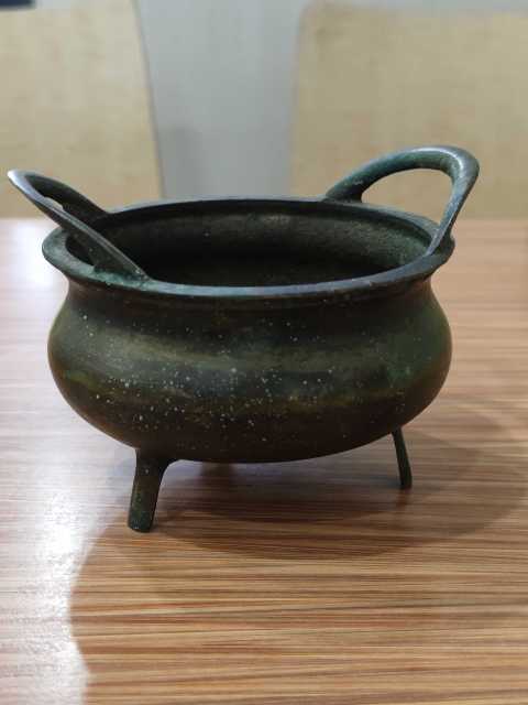 古玩陶瓷民國黃銅三足橋耳香爐拍賣,當前價格1800元