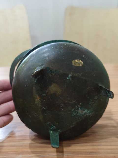 古玩陶瓷民國黃銅三足橋耳香爐拍賣,當前價格1800元